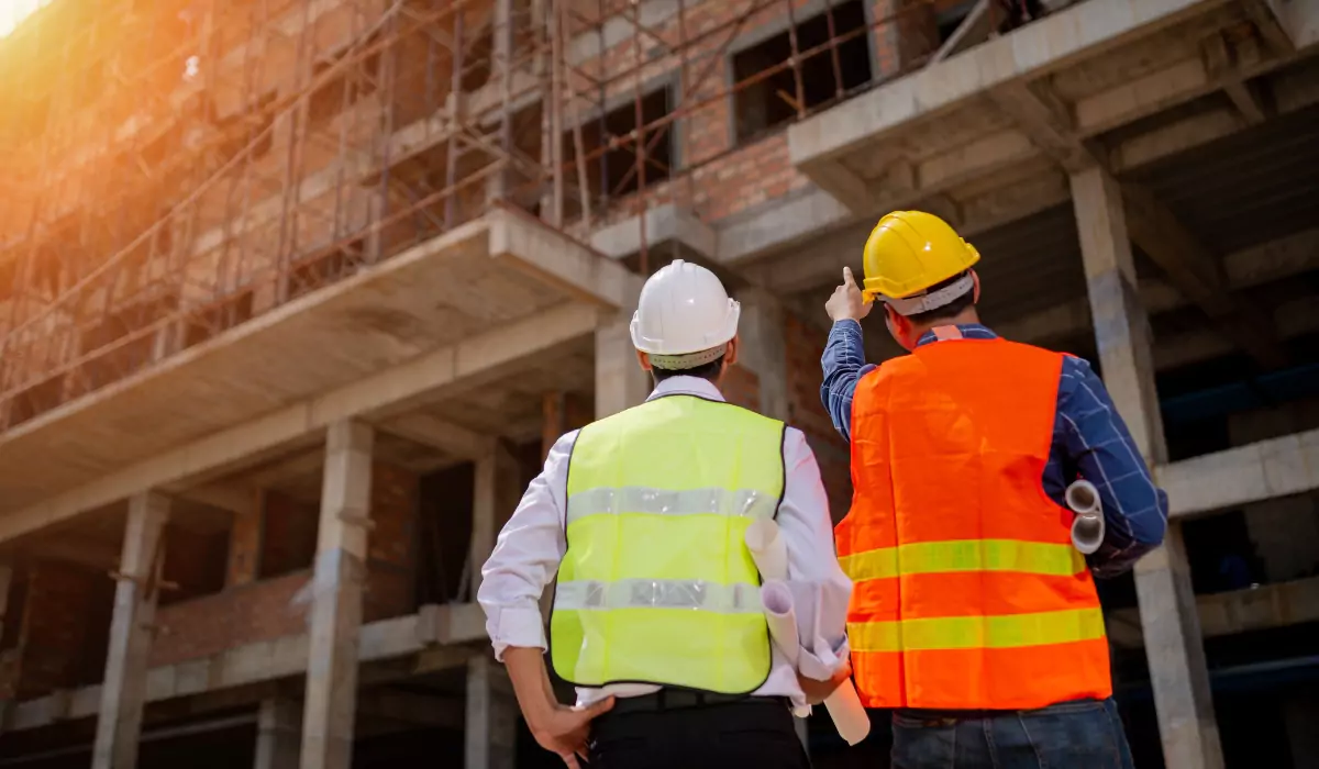 Real estate investor reviewing plans